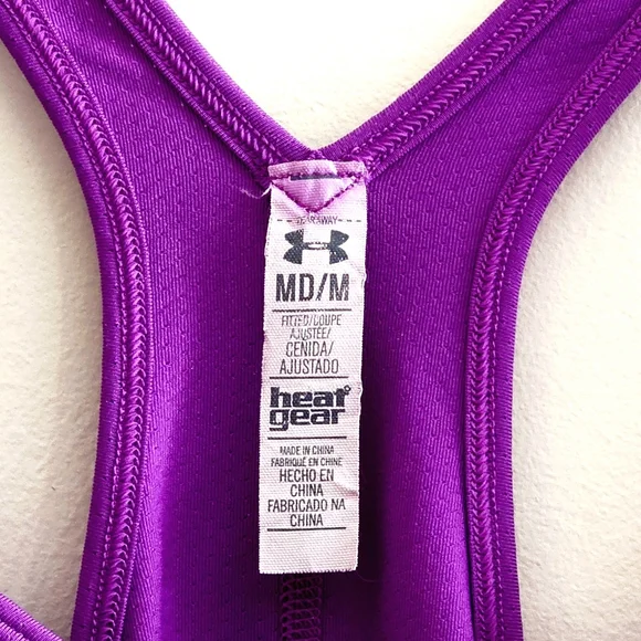 Under Armour HeatGear Purple Racerback Tank Women's M Compression Moisture Wick - Picture 2 of 8